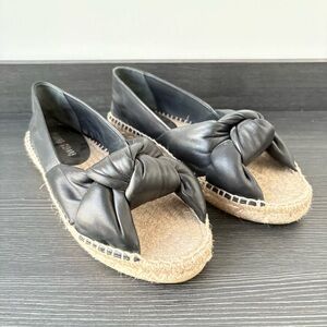 Miu Miu black Leather Knotted Espadrilles shoes  — Size EU 36
